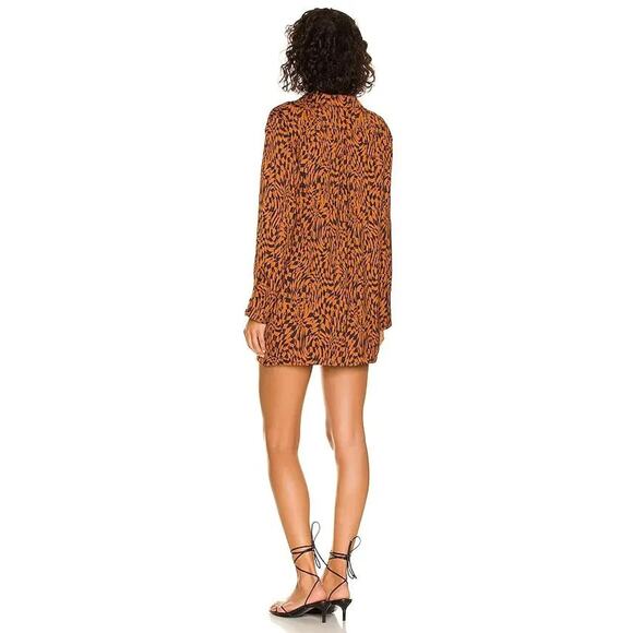 Free People x REVOLVE Jacket Blouse Small Beatrice Brown Leopard Print - Picture 3 of 8